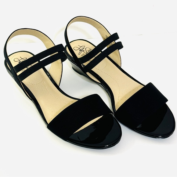 LifeStride Wedge Gorgeous Black Sandals Sz 7.5 NWT - Picture 11 of 11
